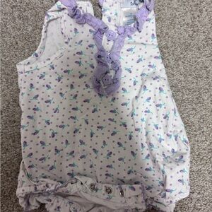 ISH Lavender and White Baby Romper